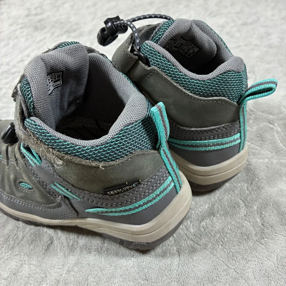 Keen Kids Waterproof Hiking Boots Size 11 Grey Teal Mid